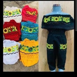 Girl rompers i have 1 black size 8 in girls and 1 red size 10 in girls